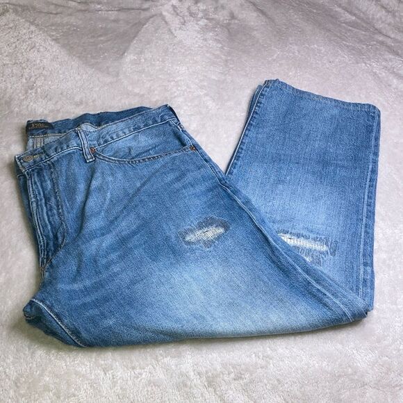 POLO Ralph Lauren 38 x 32 Distressed Hampton Relaxed Straight Medium Wash Jeans - Picture 1 of 11